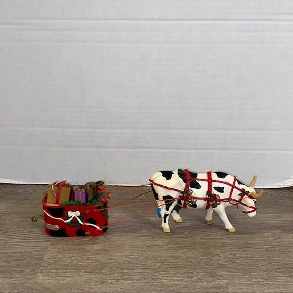 Cow Parade Jingle Cow Jingle All The Way 2007 Christmas Cowjingle Figurine - Picture 1 of 6